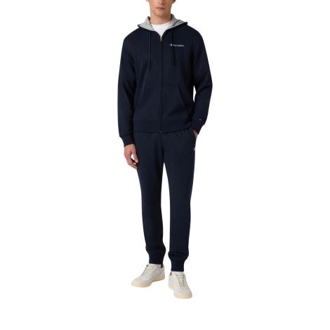Champion - Tuta Uomo Leggera con Cappuccio e Zip Standard Fit Soft Compact, Blu